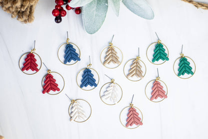 Geo Tree Clay Dangle Earrings