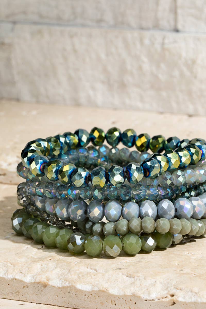 Glass Bead 9 Set Bracelet