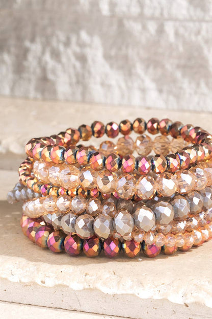 Glass Bead 9 Set Bracelet