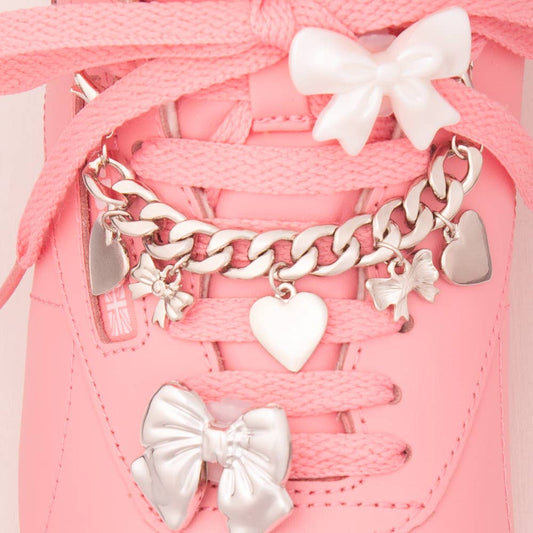 3-Pc Assorted Hearts And Ribbon Shoe Charm Set