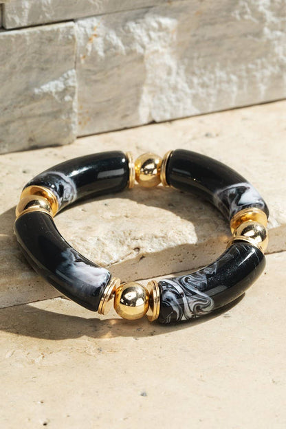 Resin and Metal Beads Bracelet