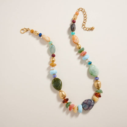 18 Inch Natural Mixed Marbled Ombre Necklace