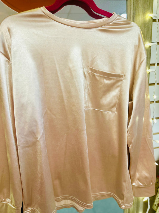 Apricot Glitter Long Sleeve