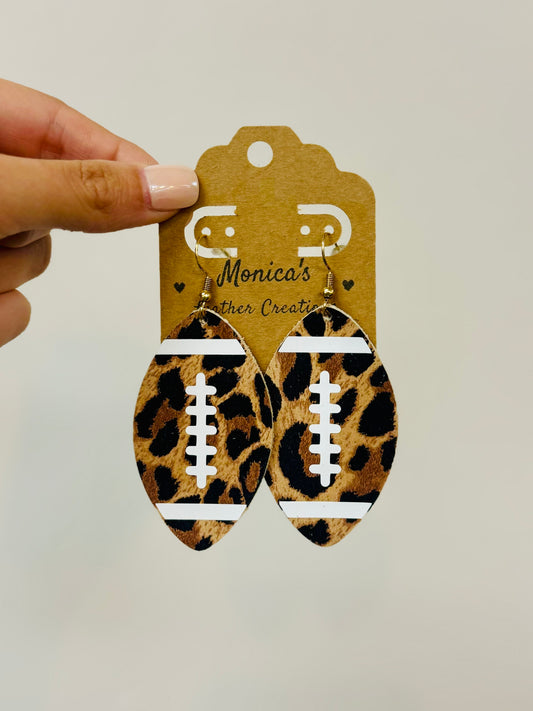 Cheetah Football Earrings