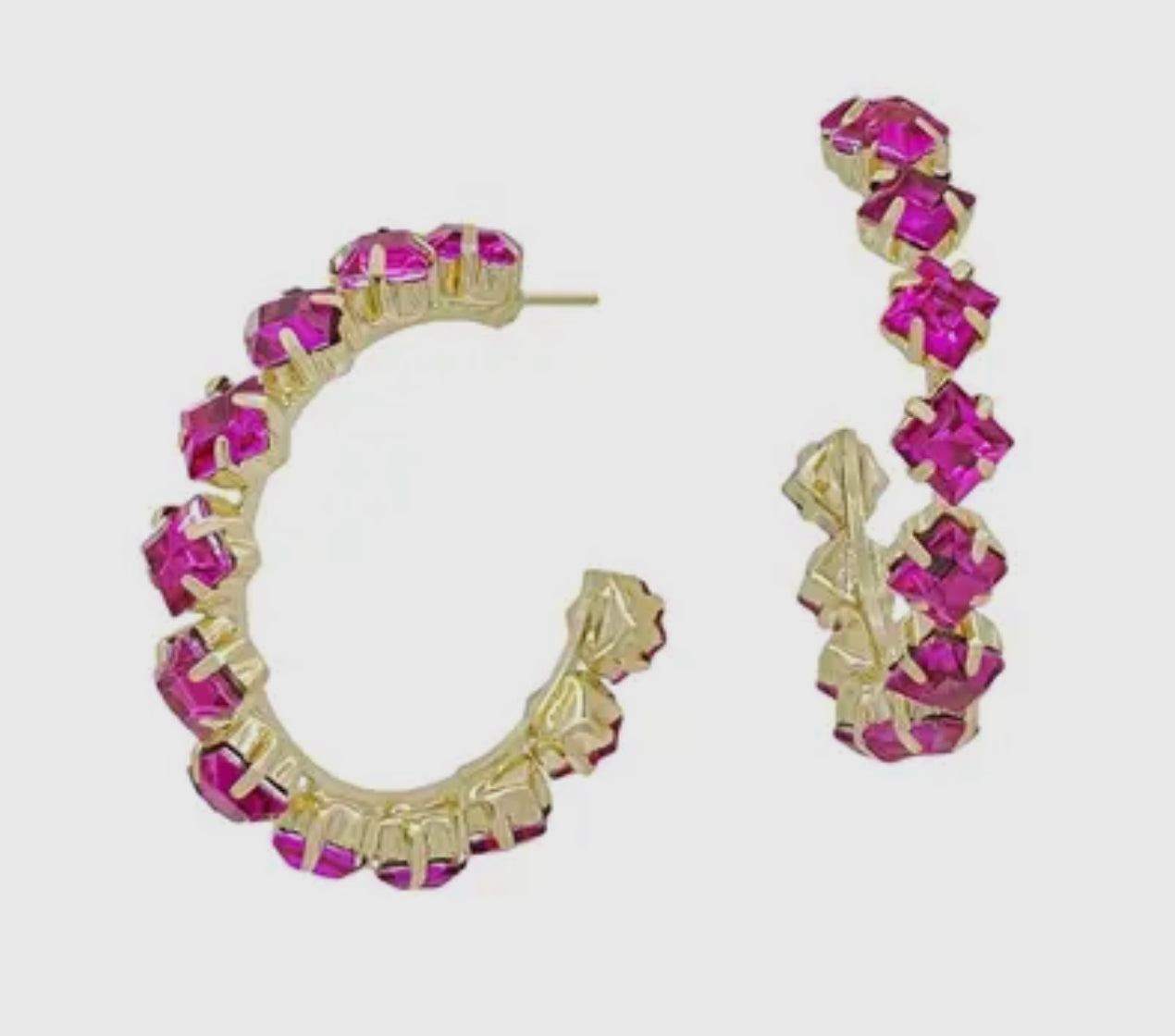 Hot Pink Crystal Earring