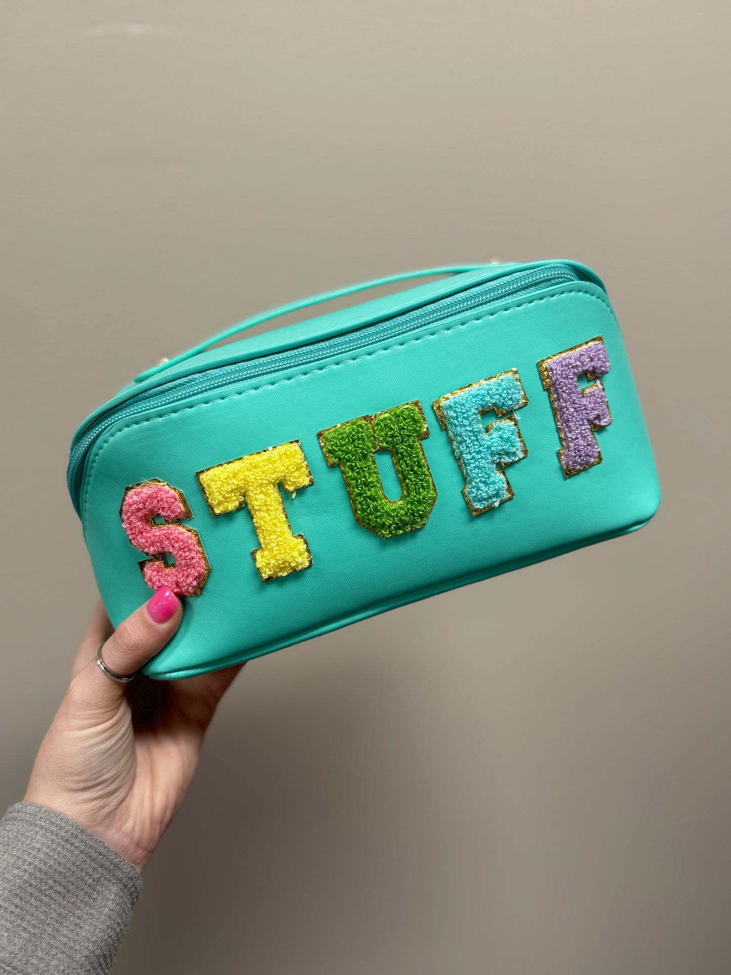 Chenille Letter Expanding Bag