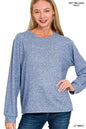 Soft Melange Hacci Round Neck Long Sleeve
