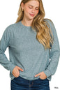 Soft Melange Hacci Round Neck Long Sleeve
