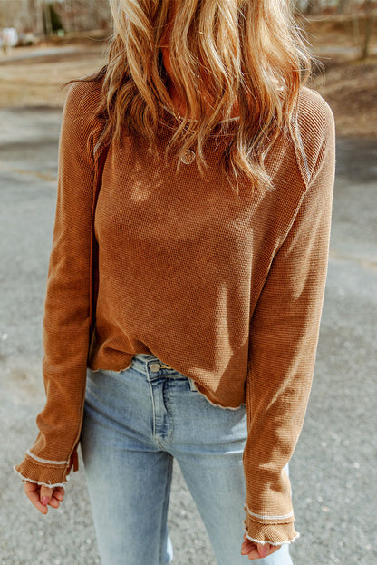 Brown Textured Top