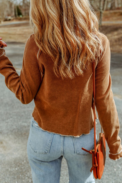 Brown Textured Top