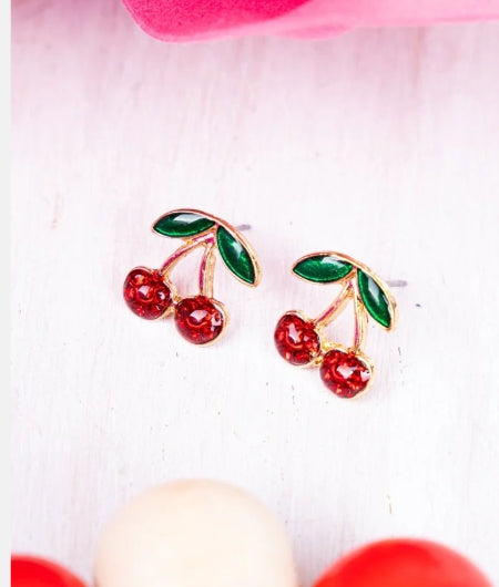Crystal Avenue Cherry On Top Earrings
