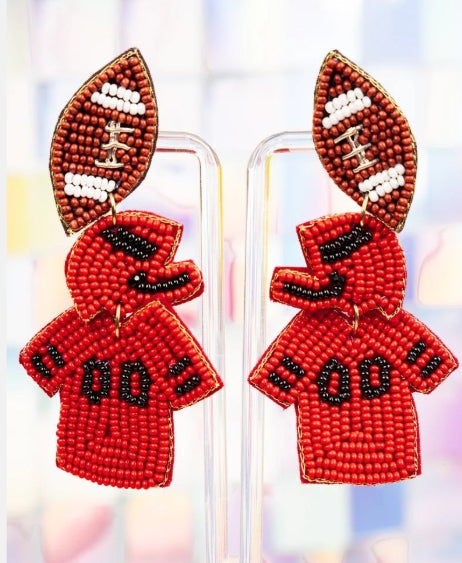 Gameday Ready Seed Bead Earrings