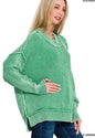 Washed Side Slit Oversized Sweater