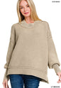 Washed Side Slit Oversized Sweater