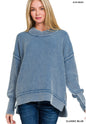 Washed Side Slit Oversized Sweater