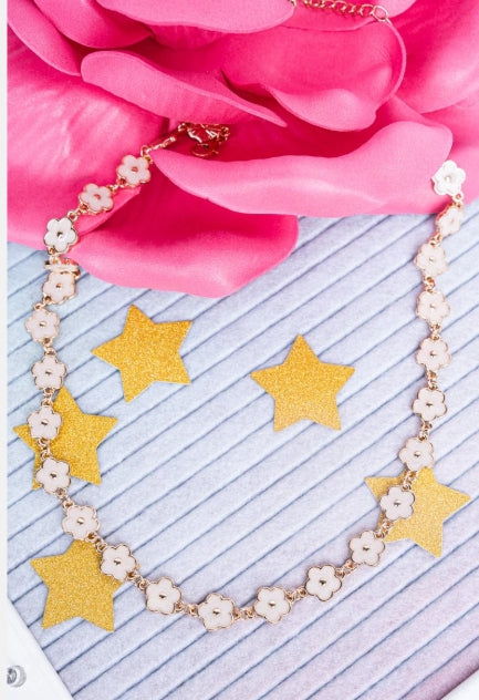 Viola Flowers Are Happiness White Goldtone Necklace