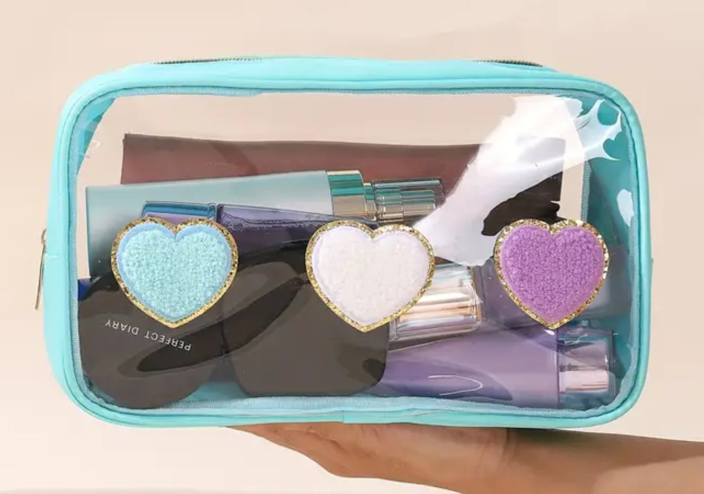 Heart Patch Cosmetic Bag