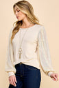 Sequin Detailed Sleeves Top
