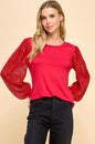 Sequin Detailed Sleeves Top