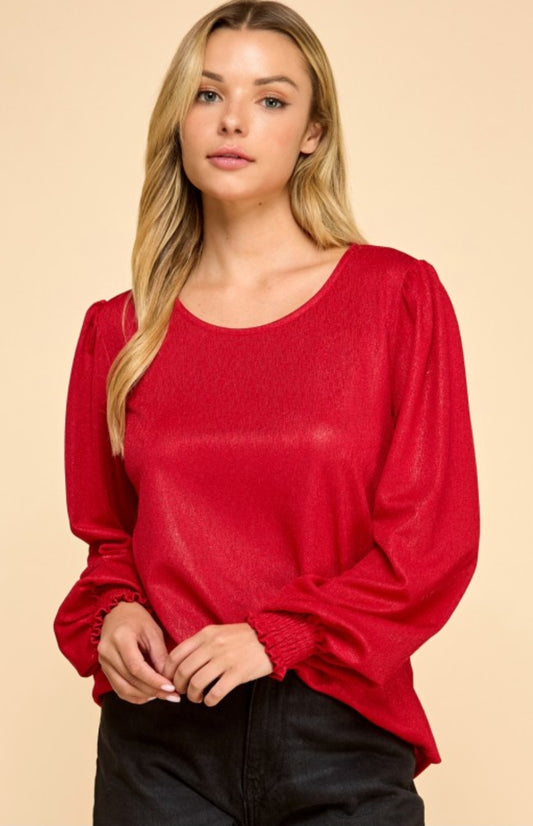Shimmer Long Sleeve Blouse