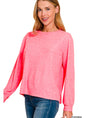 Soft Melange Hacci Round Neck Long Sleeve