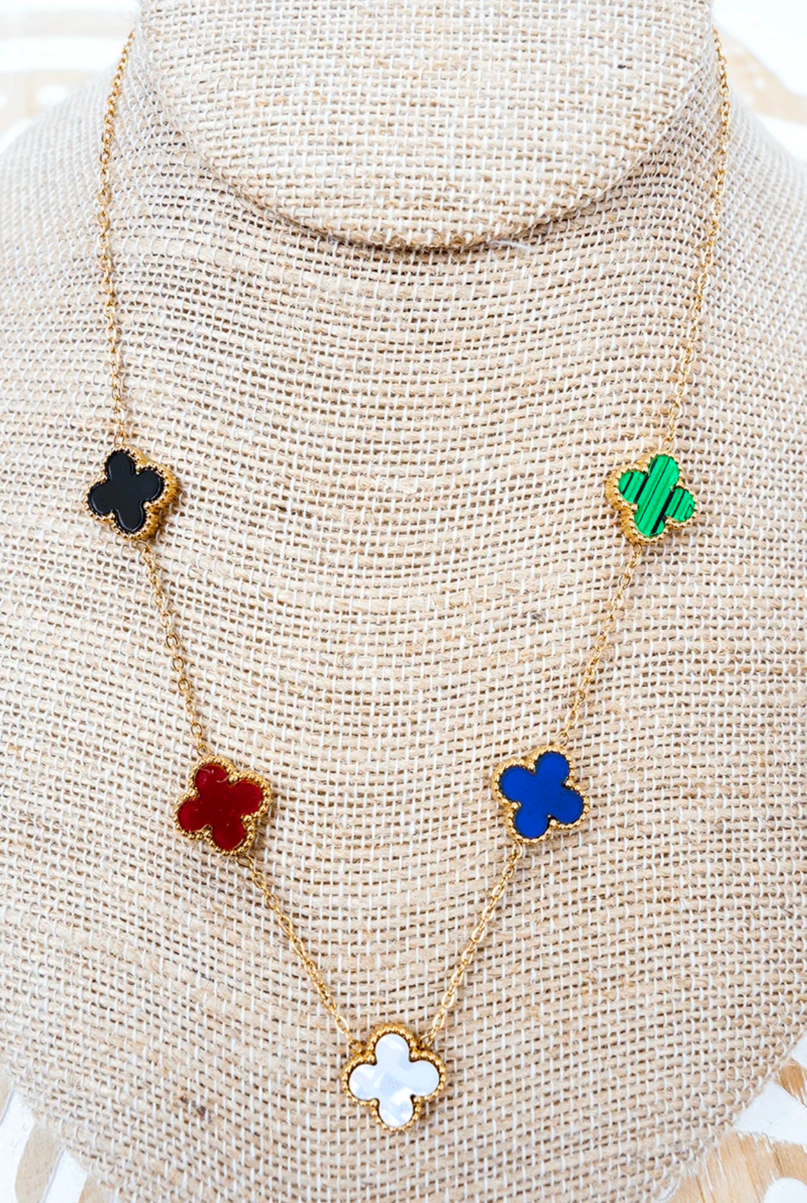 Viola Edge of Chic Multi-Color Clover Goldtone Necklace