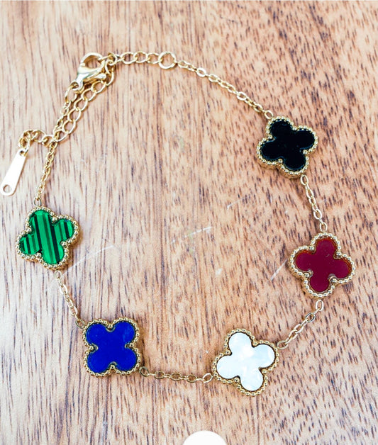 Viola Edge of Chic Multi-Color Clover Goldtone Bracelet