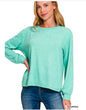 Soft Melange Hacci Round Neck Long Sleeve
