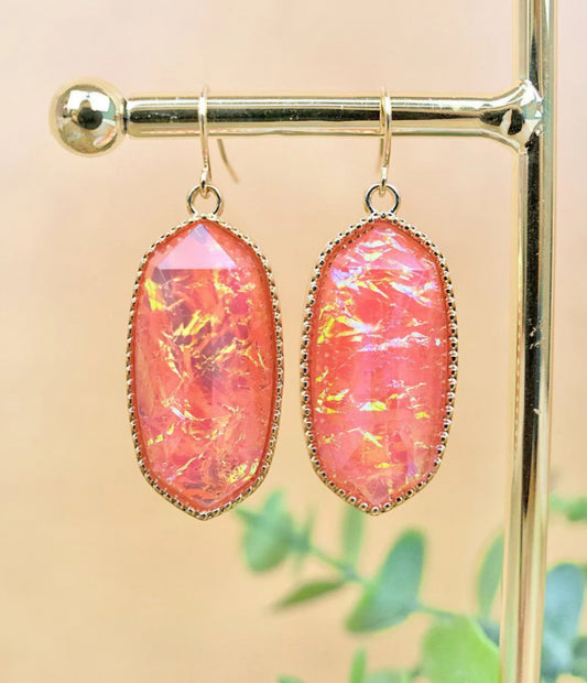 Lorelei Coral Opal Earrings