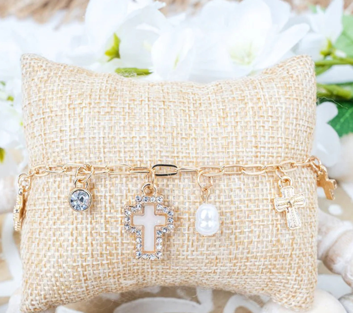Blessed Moments Goldtone Cross Bracelet