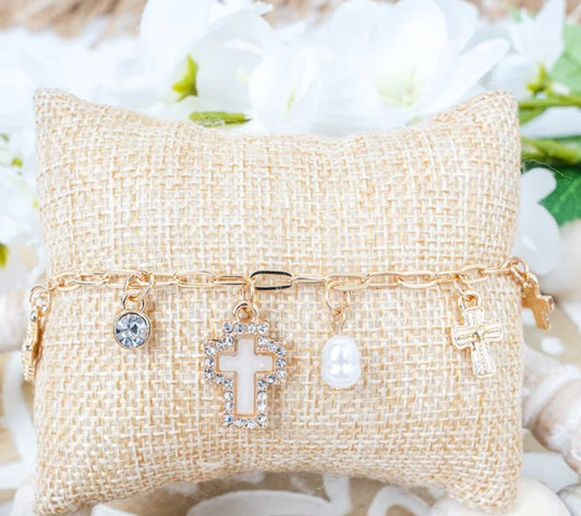Blessed Moments Goldtone Cross Bracelet