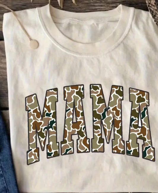Camo MAMA Print Tee