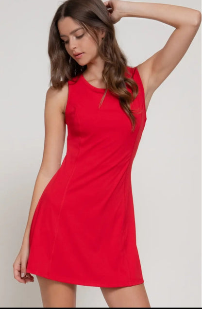 Sleeveless Mini-dress with built-in Shorts