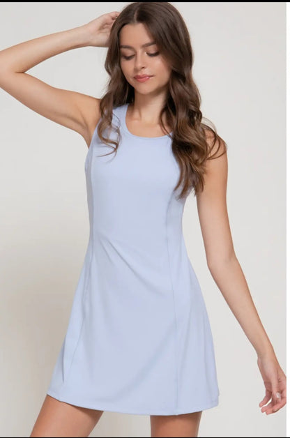 Sleeveless Mini-dress with built-in Shorts