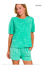 Snow Washed Short Sleeve Tee and Shorts Set