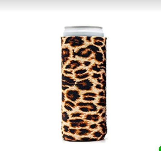 Leopard Slim Can Soft Koozie
