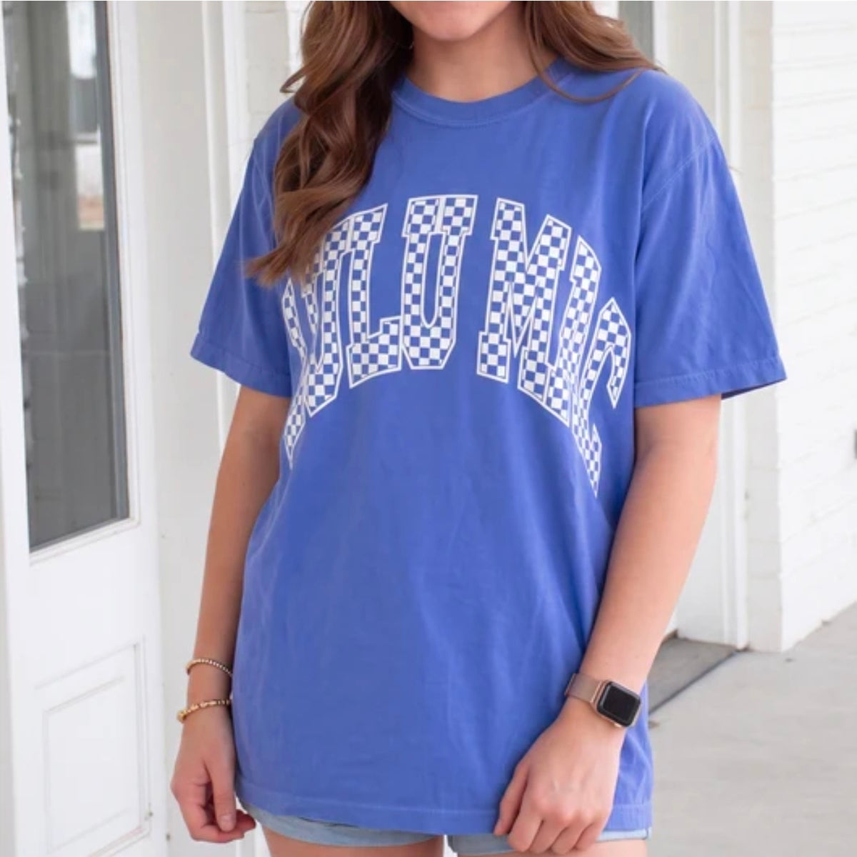 LuLu Mac Blue Checkered Tee