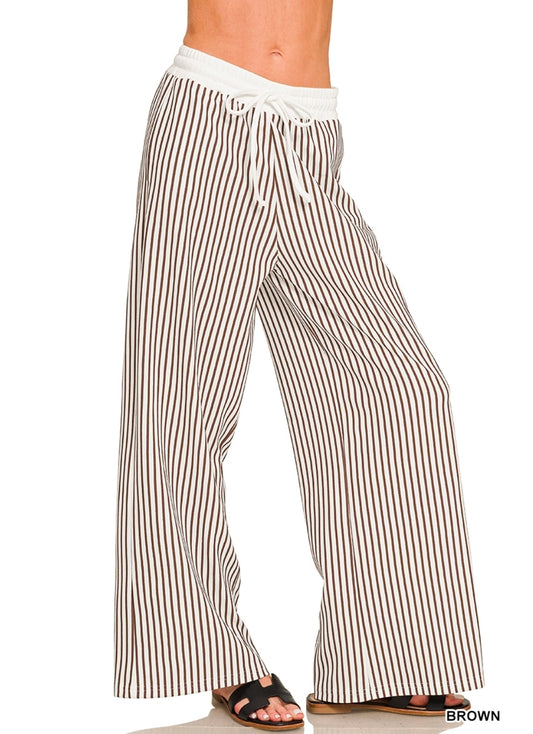 Vertical striped wide leg pants