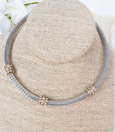 Crystal Avenue So Chic Crystal Silvertone Choker
