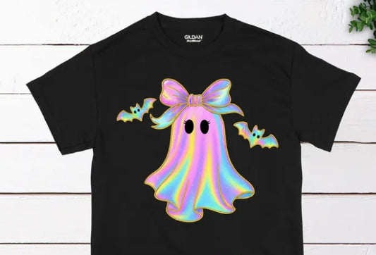 Iridescent Ghost & Bats T Shirt
