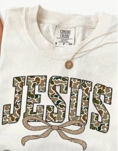 Camo Jesus Bow Tee