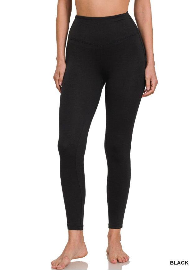 Brushed microfiber full length leggings