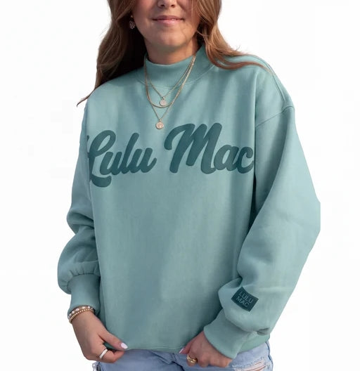 LuLu Mac Mock Neck Script Sweatshirt