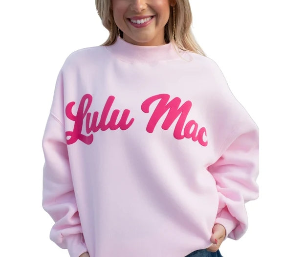 LuLu Mac Mock Neck Script Sweatshirt