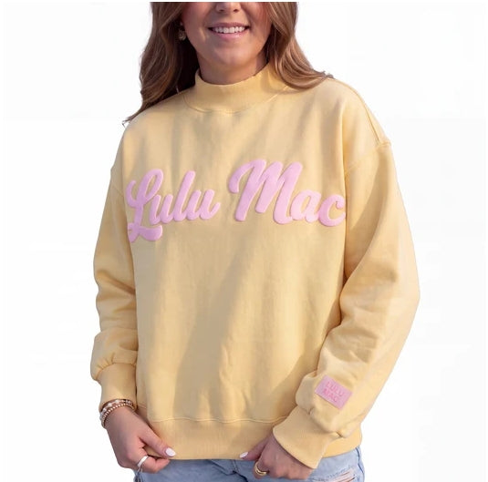 LuLu Mac Mock Neck Script Sweatshirt