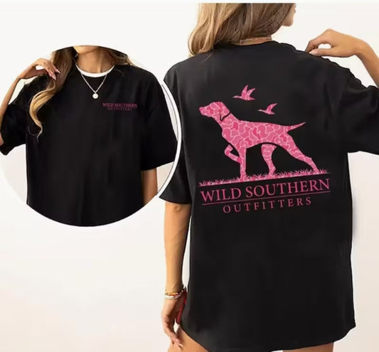 Southern Outfitters Pink Hunting Dog Tee