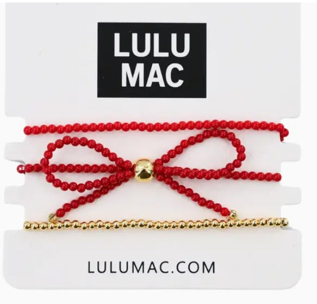LuLu Mac 3 pc Bow Bracelet Set