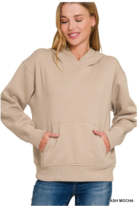 Fleece kangaroo pocket hoodie