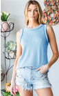 Sleeveless Solid Ribbed Top