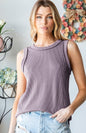 Sleeveless Solid Ribbed Top